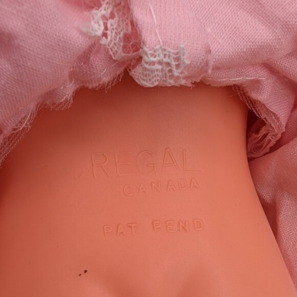 Vintage 1970-80's Regal Canada 18" Sleep Eye Doll Pink Dress Hat Lace Coquette - Picture 2 of 7